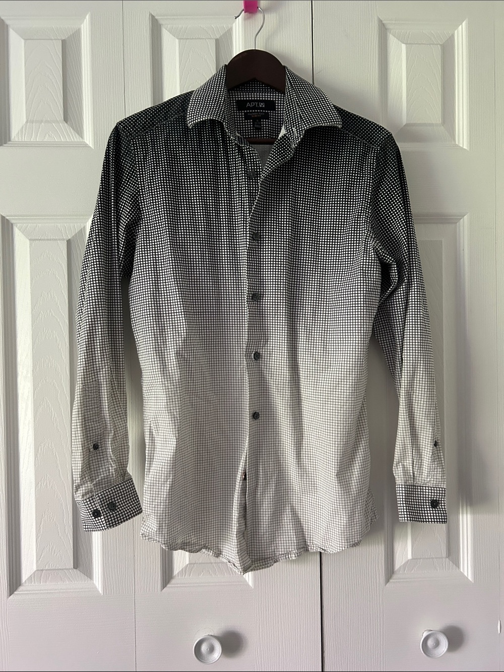 Black and White Ombré Patterned Button Up